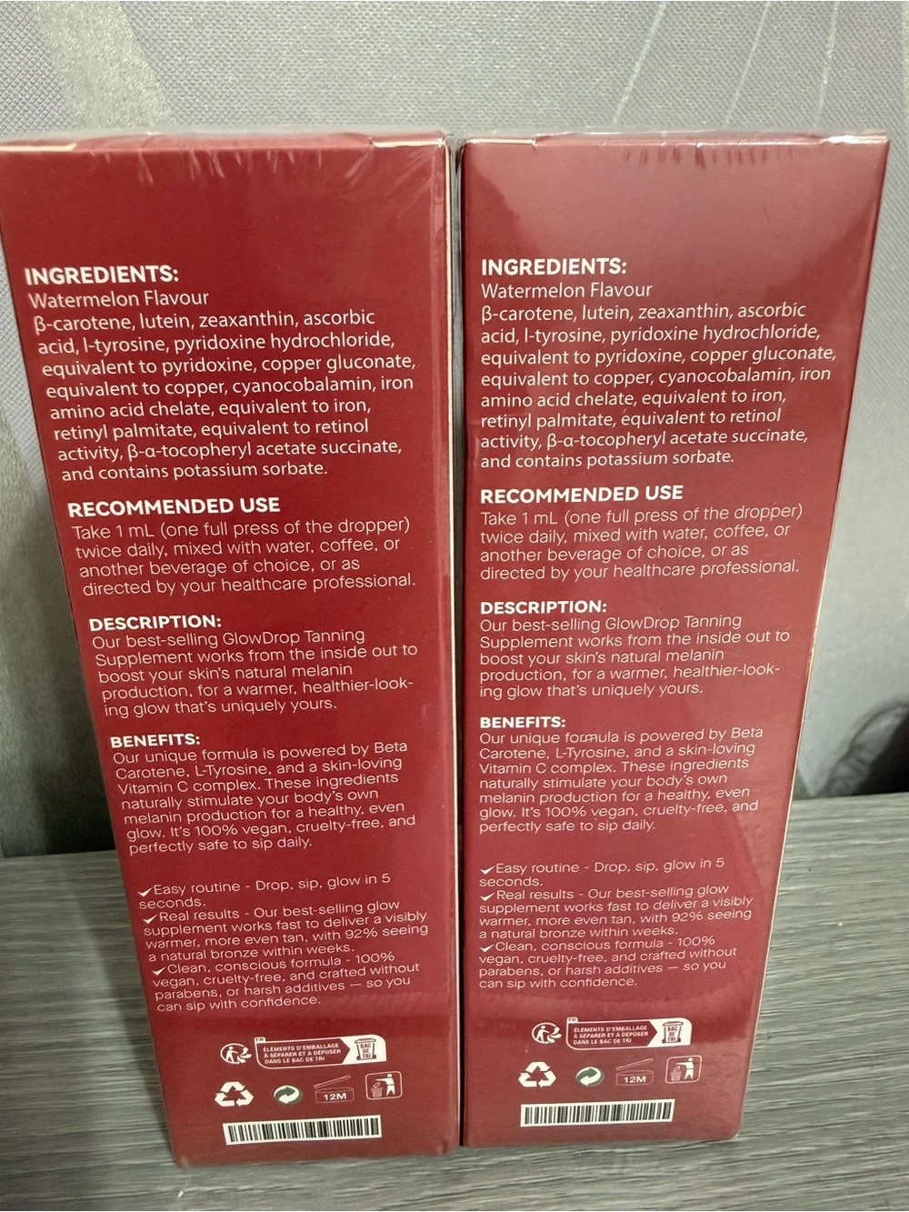 Glowdrop Watermelon Flavour Tanning Drops — Deep Red